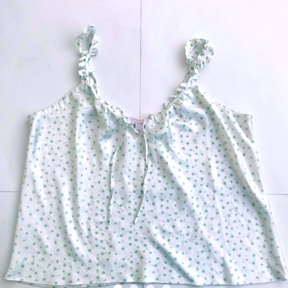 Oscar de la Renta Ruffly Coquette Cami Top Size Large
